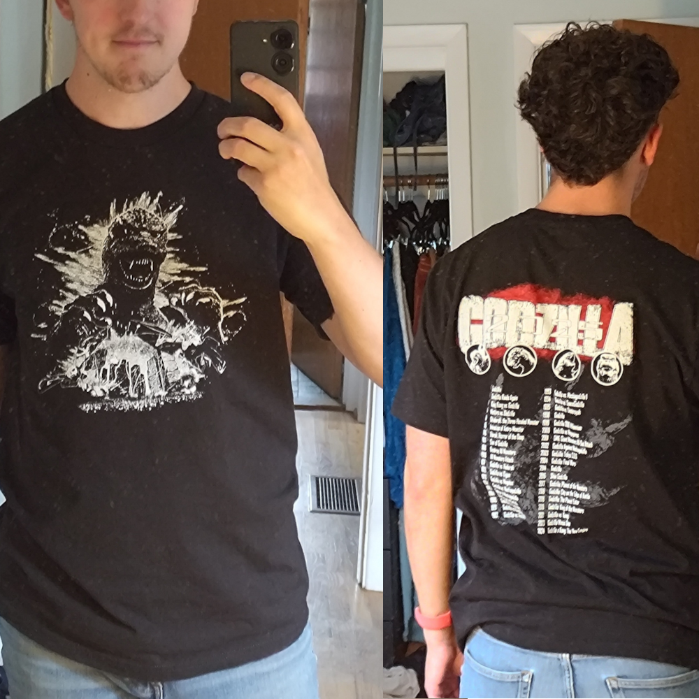 Front and back of t-shirt